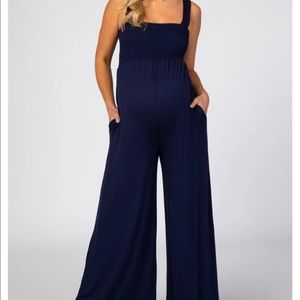 Wide leg maternity jumpsuit